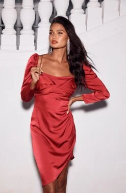 Claudina Rhinestone Embellished Satin Long Sleeve Midi Dress -Dresses Sales Store 21 11 04 LOOK 25 0030 2