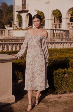 Off Shoulder Long Sleeve Cinched Bust Midi Dress -Dresses Sales Store 22 01 26 LOOK 18 0005 9e70ed5f 8d71 4508 b01b 3f3b86b6b789