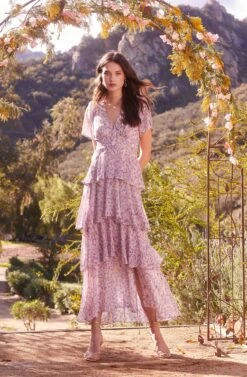 Tayla Floral Tiered Midi Dress -Dresses Sales Store 23 01 19 ASTR WEDDING40811