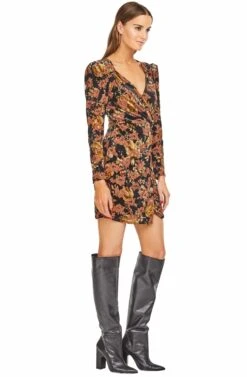 Lanita Dress -Dresses Sales Store ACDR100020 BLACK RUST FLORAL 02