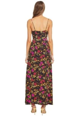 Valentina Floral Dress -Dresses Sales Store ACDR100069 BLACK FUSCHIA FLORAL 03