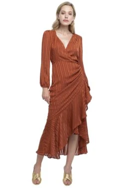 Side Cinched Mermaid Midi Dress -Dresses Sales Store ACDR100106C RUST 01 236704e6 187b 4765 b770 cbc3efd0403e