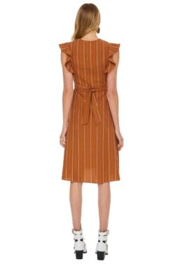 Saturate Midi Dress -Dresses Sales Store ACDR100125 PAPAYA STRIPE 03