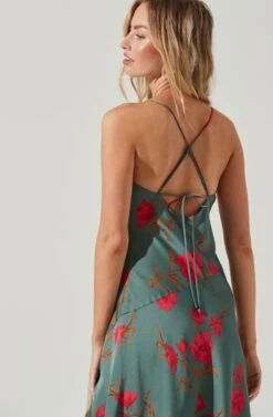 Gaia Floral Midi Dress -Dresses Sales Store ACDR100133D TEAL RASPBERRYFLORAL 6