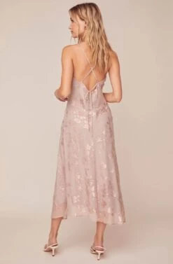 Gaia Floral Jacquard Midi Dress -Dresses Sales Store ACDR100133F BLUSH FLORAL JACQUARD 5
