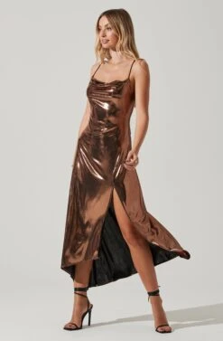Gaia Metallic Midi Dress -Dresses Sales Store ACDR100133K BRONZE 3