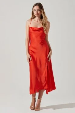 Gaia Midi Dress -Dresses Sales Store ACDR100133S TANGERINE 0616