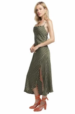 Cowl Strappy Dress -Dresses Sales Store ACDR100133 GREEN DOT 02