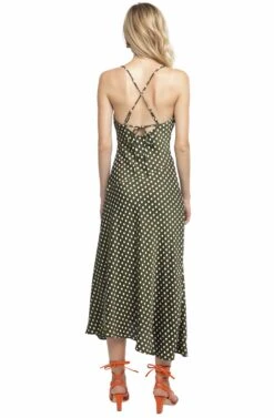 Cowl Strappy Dress -Dresses Sales Store ACDR100133 GREEN DOT 03