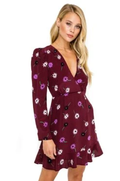 Puff Sleeve A-Line Floral Dress