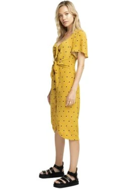 Cole Polka Dot Midi Dress -Dresses Sales Store ACDR100205 MUSTARD DOT 2