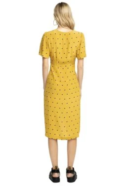 Cole Polka Dot Midi Dress -Dresses Sales Store ACDR100205 MUSTARD DOT 3