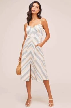 Anouk Striped Midi Dress -Dresses Sales Store ACDR100219 PEACH MULTI STRIPE 1A
