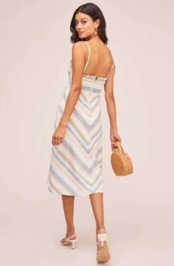 Anouk Striped Midi Dress -Dresses Sales Store ACDR100219 PEACH MULTI STRIPE 4A