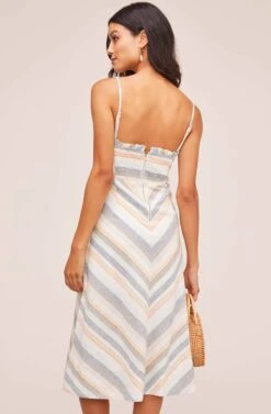 Anouk Striped Midi Dress -Dresses Sales Store ACDR100219 PEACH MULTI STRIPE 5A