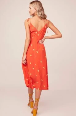 Brigitte Midi Dress -Dresses Sales Store ACDR100239 ATOMIC ORANGE PRINT 3A