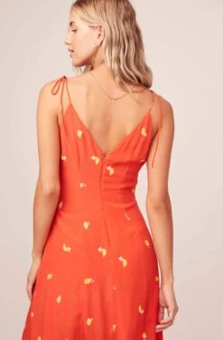 Brigitte Midi Dress -Dresses Sales Store ACDR100239 ATOMIC ORANGE PRINT 4AA