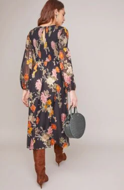 Chevonne Floral Dress -Dresses Sales Store ACDR100296 BLACK MULTI FLORAL 3A