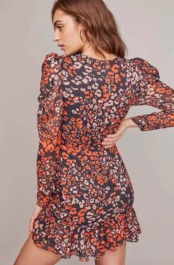 Mimi Leopard Mini Dress -Dresses Sales Store ACDR100317 RED GOLD LEOPARD 5A