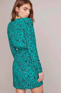 Geneva Leopard Dress -Dresses Sales Store ACDR100319 GREEN LILAC LEOPARD 3A