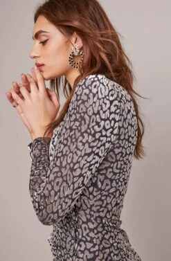 Yasmin Leopard Dress -Dresses Sales Store ACDR100344 SILVER LEOPARD 2A