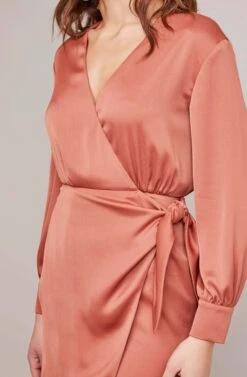 Adelaide Wrap Dress -Dresses Sales Store ACDR100360 TERRA COTTA 4A
