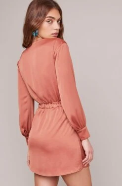 Adelaide Wrap Dress -Dresses Sales Store ACDR100360 TERRA COTTA 6A