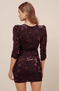 Rosaline Bodycon Dress -Dresses Sales Store ACDR100369B COCOA BLACK FLORAL 4