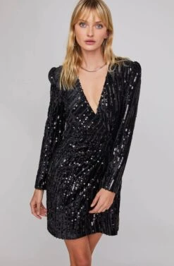 Paris Sequin Wrap Dress