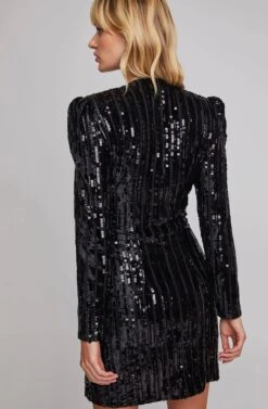 Paris Sequin Wrap Dress -Dresses Sales Store ACDR100371 BLACK SPARKLE 5