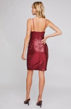 Yours Truly Metallic Mini Dress -Dresses Sales Store ACDR100374 MARASCHINO RED 3