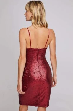 Yours Truly Metallic Mini Dress -Dresses Sales Store ACDR100374 MARASCHINO RED 4A