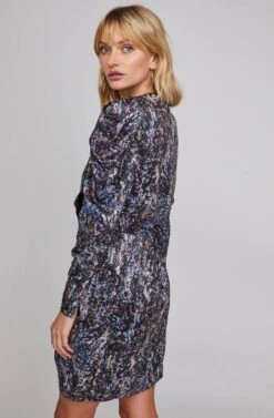 London Puff Sleeve Dress -Dresses Sales Store ACDR100385C PRINTED SEQUINS 3