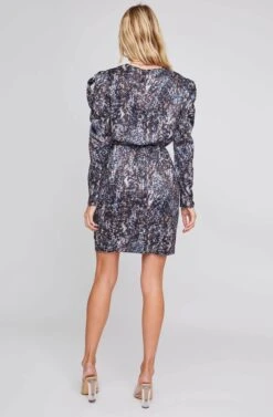 London Puff Sleeve Dress -Dresses Sales Store ACDR100385C PRINTED SEQUINS 4