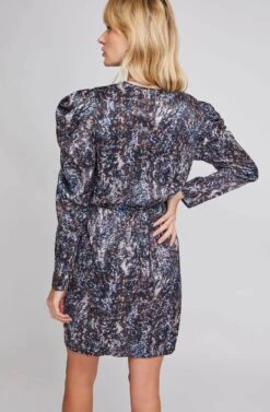 London Puff Sleeve Dress -Dresses Sales Store ACDR100385C PRINTED SEQUINS 5