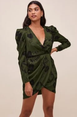 Jocelyn Floral Wrap Dress -Dresses Sales Store ACDR100385 GREENFLORAL 4