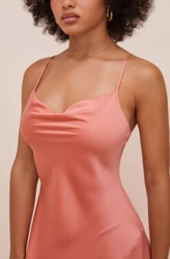 Filomena Cowl Neck Mini Dress -Dresses Sales Store ACDR100417S CORAL 5