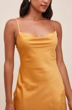 Filomena Cowl Neck Mini Dress -Dresses Sales Store ACDR100417S GOLD 4