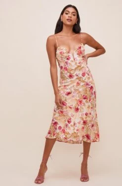 Coralie Midi Dress -Dresses Sales Store ACDR100418R004 ROSEOLIVETROPICAL 2