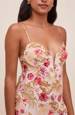 Coralie Midi Dress -Dresses Sales Store ACDR100418R004 ROSEOLIVETROPICAL 6