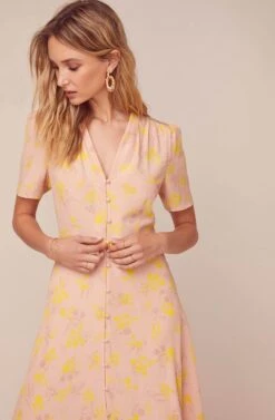 Harmony Floral Midi Dress -Dresses Sales Store ACDR100498 MARIGOLD FLORAL 3