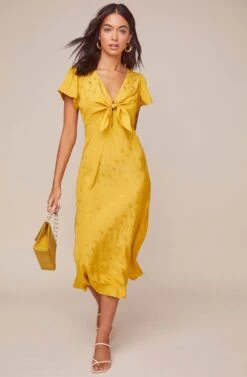 Serendipity Front Tie Midi Dress -Dresses Sales Store ACDR100522 BURNT LEMON 1