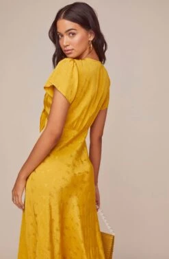 Serendipity Front Tie Midi Dress -Dresses Sales Store ACDR100522 BURNT LEMON 5