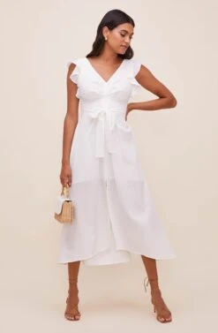 Euphoria Ruffle Sleeve Dress -Dresses Sales Store ACDR100531 OFFWHITE 1