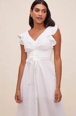 Euphoria Ruffle Sleeve Dress -Dresses Sales Store ACDR100531 OFFWHITE 3