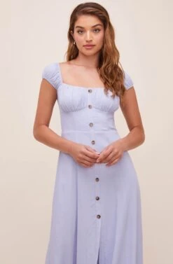 Bonjour Button Front Midi Dress -Dresses Sales Store ACDR100539V POWDERBLUE 2