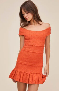 Joanna Smocked Dress -Dresses Sales Store ACDR100573 PAPAYA 2