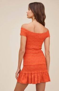 Joanna Smocked Dress -Dresses Sales Store ACDR100573 PAPAYA 4