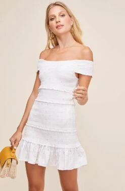 Joanna Smocked Dress -Dresses Sales Store ACDR100573 WHITE 2