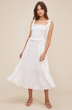 Promenade Midi Dress -Dresses Sales Store ACDR100574 WHITE 1